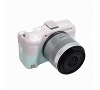 Étui en silicone souple pour appareil photo - Couleur rose et vert - Texture litchi - En caoutchouc - Avec griffe - Pour appareil photo Canon R50V