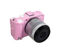 Étui en silicone souple pour appareil photo - Couleur rose - Texture lisse et brillante - En caoutchouc - Avec griffe - Pour appareil photo Canon R50V
