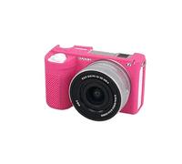 Étui en silicone souple pour appareil photo - Couleur rouge rose - Texture brillante - En caoutchouc - Pour Sony ZV-E10 II ZV-E10M2 Vlog Camera