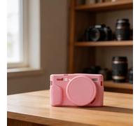 Étui en silicone souple pour Canon PowerShot G7 X Mark II, ajustement fin avec bouchon d'objectif, protection anti-rayures pour appareil photo numérique, rose