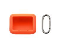 Étui en Silicone Souple pour JBL Go 5, Housse de Protection Antichoc Full Body avec Mousqueton, Ajustement Transparent 360° Ultra Fin 1,8 mm, Facile à Nettoyer Lavable (Orange)