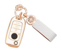 Étui en TPU pour e Voiture pour Fiat 4 Boutons, Blanc et Or