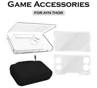 Étui en TPU pour console portable, housse de protection transparente, ensemble de protection d'écran pour AYN THOR, coque anti-chute, poignée de rangement Tempered Glass