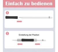 Étui ergonomique en silicone, étui de protection souple en silicone avec poignée ergonomique pour Apple Pencil 1re et 2e génération, compatible