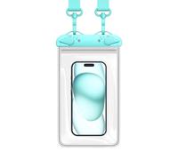 Étui étanche pour téléphone portable avec cordon - Sac de téléphone sous l'eau - Pour voyage, vacances, voyage, voyage, croisière, piscine, plage, natation, bateau, kayak, plongée - Vert clair