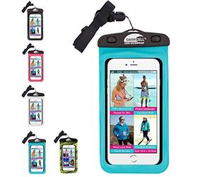Étui étanche SwimCell pour iPhone 6, iPhone 7 Plus, iPad, tablettes, Samsung, Kindle, lecteurs MP3, appareils photo, clés, argent et passeport Haute qualité. Étanchéité testée : IPX8. Jusqu’à 10 m de profondeur., PVC, bleu, Large Phone 10cm x 19cm