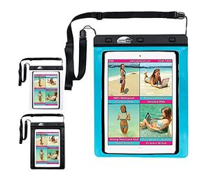 Étui étanche SwimCell pour iPhone 6, iPhone 7 Plus, iPad, tablettes, Samsung, Kindle, lecteurs MP3, appareils photo, clés, argent et passeport Haute qualité. Étanchéité testée : IPX8. Jusqu’à 10 m de profondeur., bleu, Large Tablet 21.3cm x 25cm