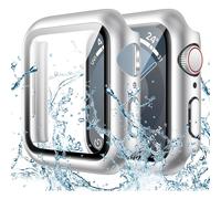 Étui étanche XiHAMA compatible avec Apple Watch SE (2e génération) Series 6, 5 et 4, protection d'écran en verre trempé et polycarbonate rigide.