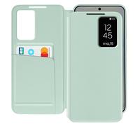 Avizar Étui fenêtre pour Samsung Galaxy S25 avec clapet porte-carte Vert pâle