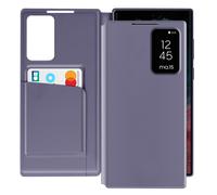 Étui Fenêtre pour Samsung Galaxy S22 Ultra avec Clapet Porte-Carte Lavande