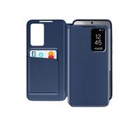 Avizar Étui Fenêtre pour Samsung Galaxy S24 avec Clapet Porte-Carte Bleu nuit