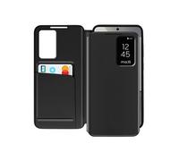 Avizar Étui Fenêtre pour Samsung Galaxy S24 avec Clapet Porte-Carte Noir