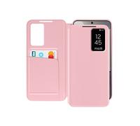 Avizar Étui Fenêtre pour Galaxy S24 avec Clapet Porte-Carte Rose