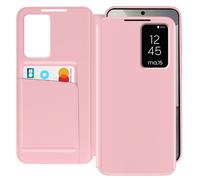 Etui Fenêtre pour Samsung Galaxy S24 avec Clapet Porte-Carte Rose