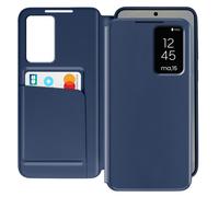 Avizar Étui fenêtre pour Samsung Galaxy S25 avec clapet porte-carte Bleu nuit