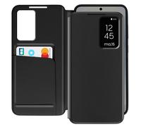 Étui Fenêtre pour Samsung Galaxy S25 avec Clapet Porte-Carte Noir