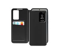 Étui Fenêtre pour Samsung Galaxy S25 avec Clapet Porte-Carte Noir