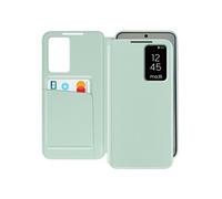 Etui Fenêtre pour Samsung Galaxy S25 avec Clapet Porte-Carte Vert Pâle