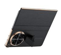 Étui Finition Métallisée pour Oppo Find N6 - Housse Type Portefeuille avec Rabat, Fermeture Magnétique Et Dragonne en Cuir Véritable,Black
