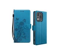 Avizar Étui Fleur Papillon pour Honor 400 Lite Portefeuille avec Dragonne Bleu