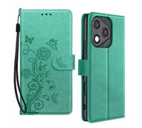 Étui Fleur Papillon pour Honor 400 Lite Portefeuille avec Dragonne Vert