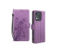 Étui Fleur Papillon pour Honor 400 Lite Portefeuille avec Dragonne Violet