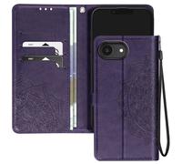 Etui Fleurs Mandala pour iPhone 16e Portefeuille Dragonne Violet
