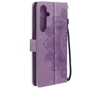 Etui Fleurs Mandala pour Samsung Galaxy A25 5G Portefeuille Dragonne Violet