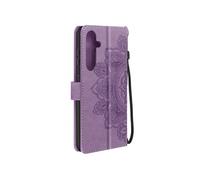 Etui Fleurs Mandala pour Samsung Galaxy A25 5G Portefeuille Dragonne Violet