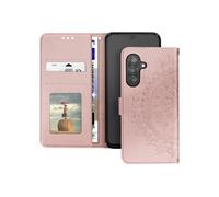 Etui Fleurs Mandala pour Samsung Galaxy A26 Portefeuille Dragonne Rose Champagne