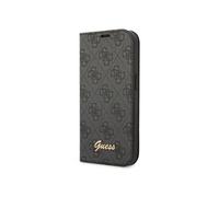Guess Coque pour iPhone 14 Pro 6,1" GUBKP14LHG4SHK Book 4G Vintage Noir Logo doré