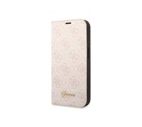 Guess Coque GUBKP14LHG4SHP pour iPhone 14 Pro 6,1" Book 4G Rose Vintage Logo Or