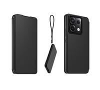 Etui folio noir avec dragonne amovible pour Redmi Note 13 Pro 5G