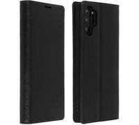 Étui folio - AVIZAR - Galaxy Note 10 Plus - Cuir Véritable - Support Vidéo - Noir