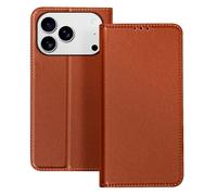 Étui Folio - AVIZAR - iPhone 17 Pro Max - Cuir Marron - Portes-cartes - Fonction Stand