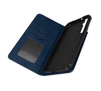 Avizar Étui porte-cartes bleu avec support vidéo magnétique pour Samsung Galaxy S22 Plus