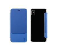 Etui Folio Case Edition Double Pu Bleu Pour Apple Iphone X/Xs