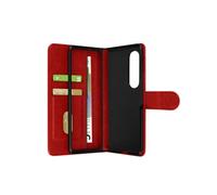 Avizar Étui Folio Clapet pour Galaxy Z Fold 4 Chesterfield Grainé Rouge