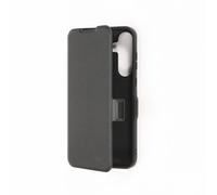 Etui folio CLASSIQUE Noir: Avec fenêtre - anti-chocs - léger - ultra-fin - fonction support - accès caméra - compatible pour Galaxy A55