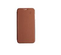 Etui folio cuir camel transparent pour smartphone iphone XR