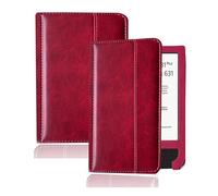 Étui Folio en Cuir Compatible avec PocketBook 631 Touch HD Ebook eReader, Coque de Protection légère adaptée au PB631 Plus(Wine Red,PB631- PB631 Plus)