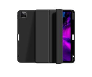 Étui folio eSTUFF 13 pouces simili cuir et TPU noir et transparent