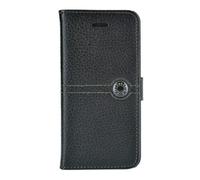 Etui Folio Faconnable Cuir Grainé Noir Iphone 5s Patte Magnétique