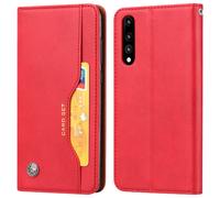Etui folio huawei p20 pro housse clapet cuir porte-cartes fonction stand - rouge