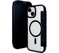 Etui Folio iPhone 15 Plus en Cuir végétalien et plastique recyclé Helsinki Noir et Transparant DBramante1928