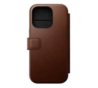 Étui MagSafe pour iPhone 16 Pro Folio Modern Porte-cartes en Cuir Anti-rayures Nomad Marron Brun G