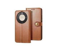 Etui Folio Portefeuille pour Honor Magic 8 Lite avec Dragonne et Porte-cartes Marron