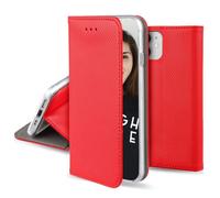 JAYM - Etui Folio Rouge pour Apple iPhone 15 Pro Max -Fermeture Magnetique - Fonction cinéma Stand - Rangement cartes inclus