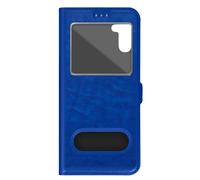 Étui Folio pour Galaxy A34 5G Double Fenêtre avec Fonction Support Bleu