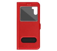 Étui Folio pour Galaxy A34 5G Double Fenêtre avec Fonction Support Rouge